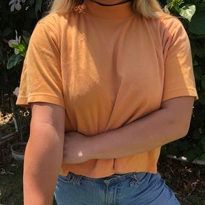 vintage orange turtleneck tee